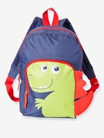 Dinosaur-Shaped Backpack for Boys blue dark solid with design