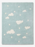 Dream Clouds Rug green light solid with design