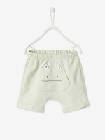 Fleece Shorts for Babies green light solid with design