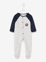 Fleece Sleepsuit with Press-Studs on the Front,  for Babies grey light mixed color