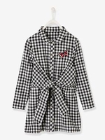 Gingham Dress for Girls black dark checks