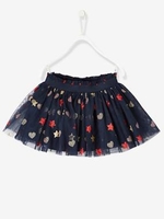 Glittery Skirt for Baby Girls blue dark solid with design