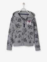 Hooded Jacket with Zip for Girls blue dark solid with design