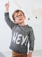 Jumper with Message for Boys grey dark mixed color