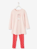 Nightie + Leggings for Girls pink light solid with design