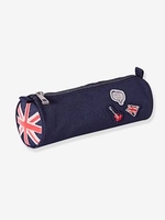 Pencil case with Flag for Boys blue dark solid with design
