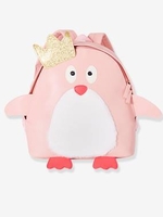 Penguin-Shaped Backpack for Girls pink light solid with design