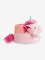 Plush Slippers for Baby Girls pink medium solid with desig