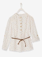 Printed Blouse for Girls white light all over printed
