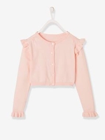 Short Cardigan for Girls black dark solid