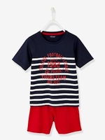 Short Pyjamas for Boys red dark solid with design