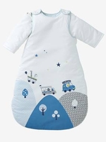 Sleep Bag with Removable Sleeves,  Circus Theme white light solid with design
