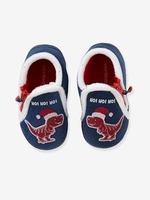 Slippers with Zip for Boys blue dark solid with design