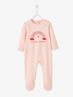 Stretch Cotton Sleepsuit for Babies,  with Press Studs on the Back blue medium solid with design