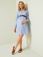 Striped Shirt Dress,  Maternity & Nursing Special blue dark striped