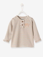 Striped Top with Frills,  for Baby Girls brown medium striped
