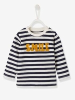 Stylish Top for Baby Boys blue dark striped