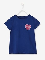 T-Shirt for Girls blue dark solid with design