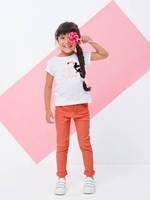 T-Shirt with Sequins & Embroidery for Girls white light solid with design