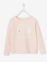 Top with Iridescent Detail,  for Girls pink light solid with design