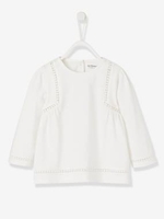 Top with Pompoms,  for Baby Girls pink light solid