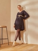 V-Neck Short Dress,  Maternity & Nursing Special black