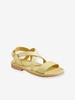 Vegetable Tanned Leather Sandals for Girls pink light solid