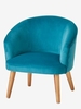 Velour Armchair for Children green medium solid
