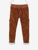 Velour Cargo Trousers with Jersey Knit Lining for Boys brown medium solid with design
