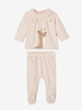 Velour Christmas Pyjamas for Babies pink