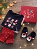 Velour Christmas Pyjamas with Slippers,  for Girls blue bright all over printed