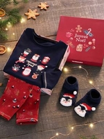Velour Christmas Pyjamas with Slippers,  for Girls blue bright all over printed