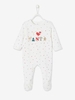 Velour Christmas Sleepsuit for Babies white/print