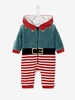 Velour "Father Christmas" Jumpsuit,  Unisex,  for Babies dark red