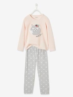 Velour Fox Pyjamas for Girls light pink