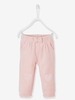 Velour Joggers for Baby Girls pink light solid