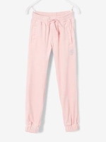 Velour Joggers for Girls grey dark solid with design