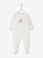 Velour Minnie® Sleepsuit,  for Baby Girls white medium solid with design