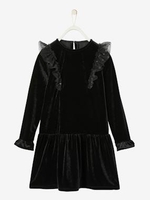 Velour Occasionwear Dress for Girls black