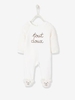 Velour Pyjamas for Babies,  with Press-Studs on the Back white light solid with design
