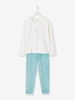 Velour Pyjamas for Girls white light solid with design