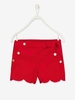 Velour Shorts with Fancy Finish,  for Girls dark red