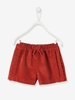 Velour Shorts with Frills for Baby Girls red medium solid