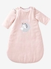 Velour Sleep Bag,  Removable Sleeves,  Arctic Wolf Theme pink light solid with design