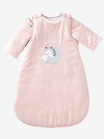 Velour Sleep Bag,  Removable Sleeves,  Arctic Wolf Theme pink light solid with design