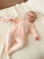 Velour Sleepsuit for Babies light pink