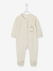 Velour Sleepsuit for Babies,  Press Studs on the Front white light mixed color