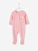 Velour Sleepsuit for Babies,  Press Studs on the Front yellow dark solid with design