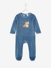 Velour Sleepsuit for Baby,  Disney Winnie the Pooh® blue dark solid with design