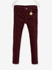 Velour Slim Leg Trousers for Girls brown dark solid